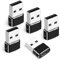 USB C Female to USB Male Adapter, 5-Pack, Type C to USB A Charger Converter for iPhone 16 15 14 13 12 11 Plus Pro Max, Samsung Galaxy S24 S23 S22 Ultra, Apple iWatch Watch Series 7 8, AirPods, iPad