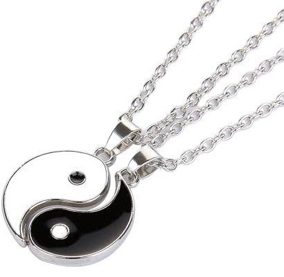 Ryaupy 2 Stück Yin Yang Paar Halskette Taichi BFF Kette Freundschaftsketten Partner Schmuck ketten für beste Freunde,Liebhaber und Couple Geschenke