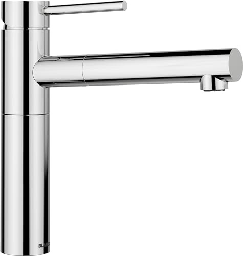 BLANCO ALTA-S II | Küchenarmatur in chrom | Mit herausziehbarem Schlauch | [4,5x23,2x22,6 cm] | Niederdruck | Gesicherte Wasserqualität & wassersparend | Rückflussverhinderer | Keramik Kartusche