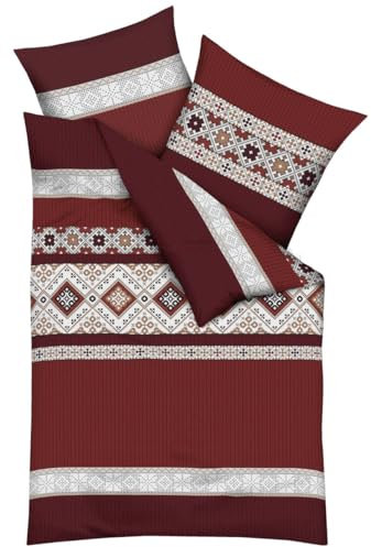 Kaeppel Feinbiber Biber Bettwäsche Norway in 240x220 + 2X 80x80 cm 33022 Strickoptik geometrisch