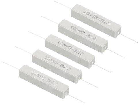 PATIKIL 5 Stück 3,3 Ohm Widerstände, 10W Keramikzementwiderstand Power Cement Resistor Kit Toleranz 5% für Netzadapter Audio Computer TV Leiterplatte