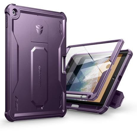 Dexnor Coque pour iPad 9.7 (2017-2018), 360 Housse de Protection complète du Corps avec Protecteur d'écran intégré Bumper Shell pour iPad 9.7 Pouces - Fantôme Violet