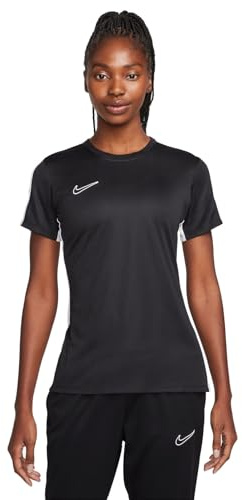 NIKE Women's W W Nk Df Acd23 Top Ss Branded, Black/Black/Metallic Gold, M