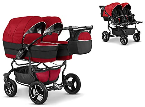 Elcar Zwillingskinderwagen 2 in 1 Twin Star inkl. Sportsitze - 10 Teile - in 16 Farben