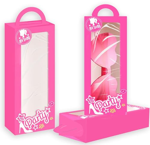 LaVenty 12pcs Hot Pink Girl Party Compleanno Festa Festa Festa Decorazione Party Favor Boxes Allestimento Compleanno Compleanno