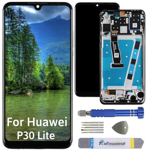 Int'x Display für Huawei P30 Lite MAR-L21 LCD Bildschirm Ersatz Touchscreen mit Werkzeug Schwarz mit Rahmen Hohe Qualität