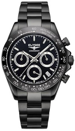 Elysee Herrenuhr Sport Chrono. 40 10 ATM 100% Edelstahl Herren Keramik Lünette 80601, 80602, 80603, 80604, 80605, 80612