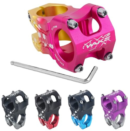 BESNIN MTB Vorbau 31,8 Fahrrad Vorbau 0 Grad 35mm 50mm Kurzer Lenkervorbau aus CNC-Aluminiumlegierung für Mountainbike, Rennrad, BMX, E-Bike (Pink-Gold, 31,8x50mm)