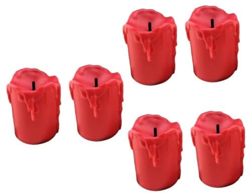 KONTONTY 3sets Flashing Red Tea Light Battery Operated Led Candles Random Wick Style Safe and for Home 2pcs*3