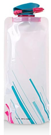 Botella deportiva plegable – Botella plegable de 700 ml Bolsa para el agua – Botella plana plegable y flexible para viajes deportivos al aire libre – Fácil de enrollar y ligera