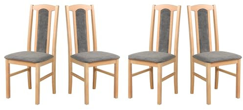 LeafDesign Esszimmerstühle Holz - Esszimmerstuhl 120 kg - Stuhl Buche Massiv - Stühle Esszimmer 4er Set - Holzstuhl - Esstischstühle - Küchenstühle 4er Set