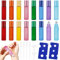 16 Flacon Roll on en Verre, Roll on Bouteille a un Bille en Acier Inoxydable, Bouteille Roll on en Verre a 2Décapsuleur/4Compte-gouttes/2Entonnoir, Bouteille à Rouleaux de 8 Couleurs(10ml/8.6*2*2cm)