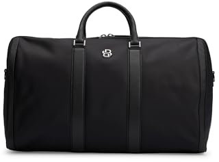 BOSS Herren B Icon Weekender aus Twill mit Double-B-Monogramm und Zwei-Wege-Reißverschluss Schwarz001 Stck