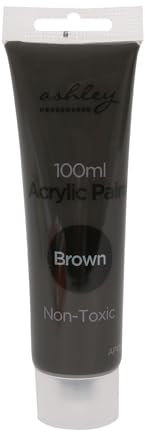 1x Acrylic Paint - 100ml - Brown - Professional Artist Art Craft Painting Supplies for Canvas Wood Glass Fabric Paper Clay Ceramic - By Ashley