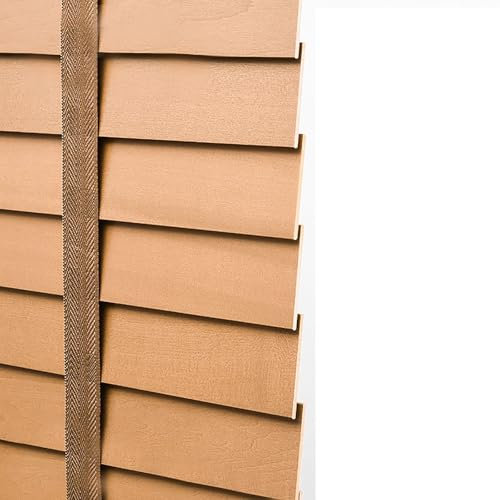 FSPHDX Wood Venetian Blinds, 2.5 CM Slats Horizontal Blinds/Shades for Home Office Privacy/Light Filtering, 70 80 90 100 110 120 CM Shutter Blinds with Ladder Tape(C,80x110cm)