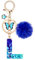 MWOOT Porte Clés lettre L pour Femme, Porte Cle Initiale Bleu, Alphabet Charmes en Résine pour Décor Porte Clef Voiture Sac à Main