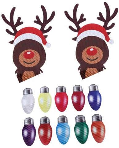 Ipetboom 12pcs Christmas Light Bulb Refrigerator Magnets Car Magnetic Sticker Decorations for Fridge Car Window