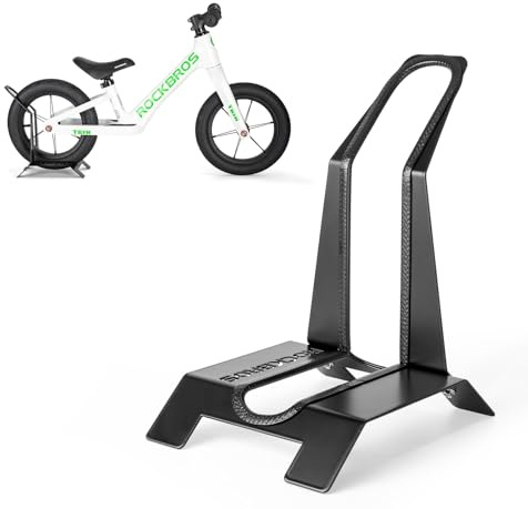 ROCKBROS Laufrad Ständer, Bodenständer für 12 Zoll Kinderfahrrad | Plug-in L-Förmiger Parkständer, Kratzfeste Kanten Stabil Schwarz
