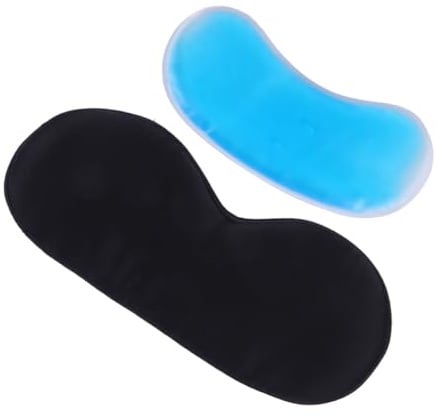 Schlafmaske aus Seide mit Flexiblem Kopfband, Schwarz