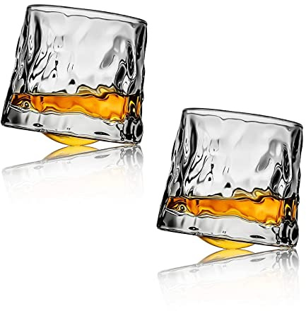Fazvncv 2 bicchieri rotanti in vetro per cocktail, brandy, bicchieri da acqua, bicchieri da vino, per matrimoni