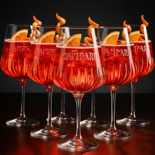 Generisch 6er-Set stilvolle Aperitif- & Cocktailgläser – Ballonform mit edlem Reliefdesign