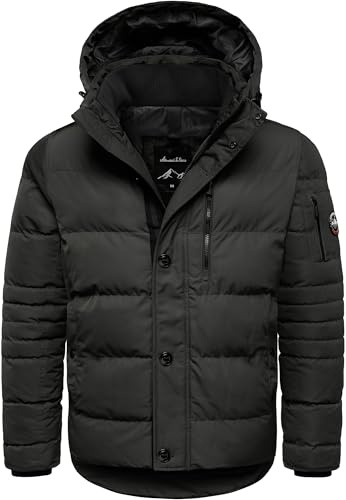 Amaci&Sons Herren Gefütterte Winter Jacke für Männer mit Kapuze 9135