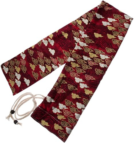 Flötentasche aus Baumwollstoff mit Kordelzug für Flöten | Waschbar und Weich, Chinesische Muster, für Wettkämpfe und Outdoor Üben, Einfache Mitnahme