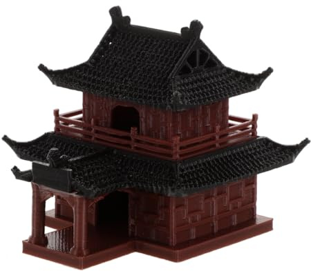 UPKOCH Chinesischer Kleiner Gartenpavillon Statue Miniatur Pagodenfigur Mit Antiken Details Asiatisches Gartenaccessoire Für Feengarten Und Bonsai Handgefertigte Mikrolandschaft Dekoration