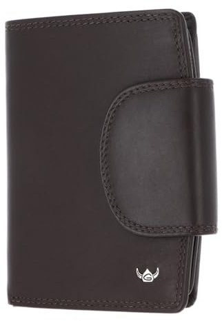 Golden Head Leder Geldbörse Polo RFID Protect Kombischeintasche mit Riegel 1439 Dunkelbraun