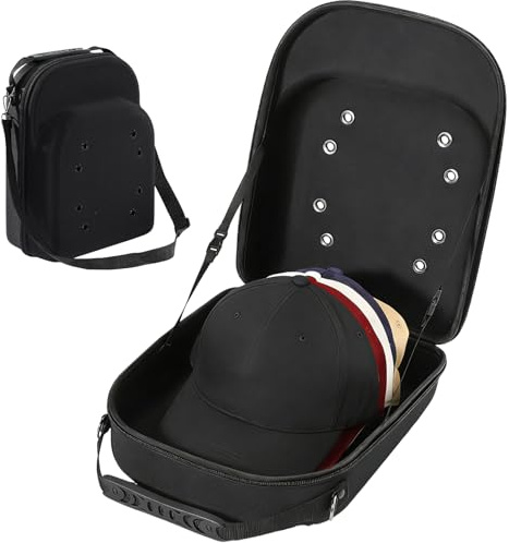 Hat Travel Cases for Baseball Caps, Baseball Cap Carrier Storage Bag | Cap Organizer Holder with Carrying Handle and Shoulder Strap, Hat Storage Carrier Bag to 6 Hats for Travel & Home Storage