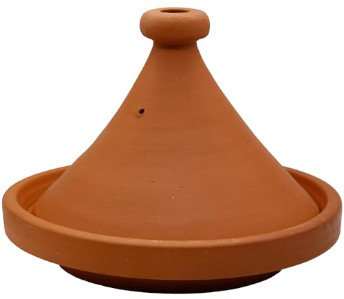 Tagine Cocotte en argile - Diamètre 34 cm - Cuisson marocaine pour 3 à 4 personnes - Casserole non émaillée