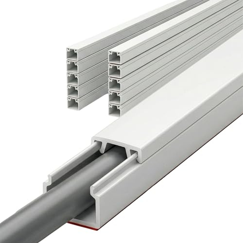 KARAT Kabelkanal weiß selbstklebend - 1m - 10 STK. - 16x16 mm - Schaumklebeband fertig für Montage an der Wand - (Oskar 16x16mm)