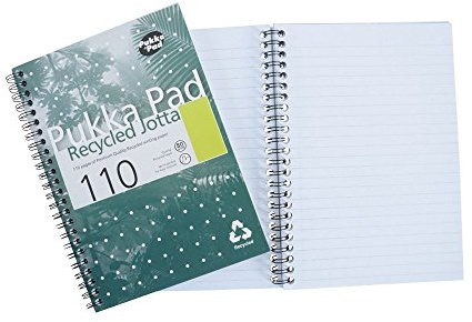 Pukka Recycled Wirebound A5 Notebook Feint Ruled 110 Pages [Pack of 3]