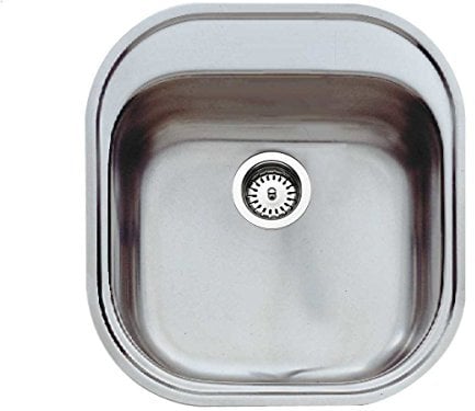 Teka Stylo 1C - Fregadero Encastrado, 1 Cubeta, para Mueble de 45cm, Cubeta de Acero Inoxidable, Fácil Instalación, Diseño Moderno, Color Acero Inoxidable