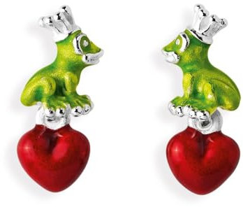Heartbreaker Kleine Frosch Ohrstecker in Echtsilber/Kollektion Froggy/Froschohrringe aus 925 Sterlingsilber/Niedlicher Ohrringe für Damen/LD FG 23 GR