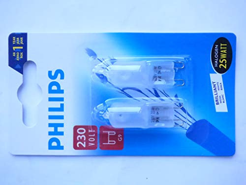 Philips Doppelpack Halogenglühlampe G9, 25W matt