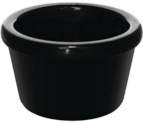 Ramequins lisses noirs en mélamine 63mm Kristallon 63(Ø)mm. 43ml. Noir. Lot de 12 pièces.
