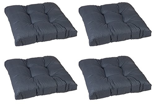 Beo Sitzkissen 60x60 cm wasserabweisend für Lounge Gartenmöbel | 4er Set Made in EU Lounge-Kissen Anthrazit | Stuhlkissen mit hoher Lichtechtheit - UV-Ausbleichschutz | Öko-Tex geprüft