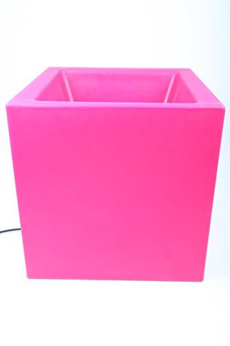 point-garden Beleuchteter Blumentopf aus Kunststoff, Pflanzkübel pink