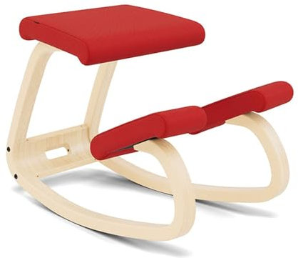 Variable, Original Kniestuhl, Design von Peter Opsvik - Natur/Rot, Profitieren Sie von Einer 10-jährigen Garantie