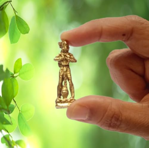 Purpledip Seltene Miniatur-Statue Ram-Bhakt Hanuman, einzigartiges Sammlerstück, Geschenk (11417)