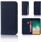 32nd Classic Series - Real Leather Book Wallet Flip Case Cover For Apple iPhone X & iPhone XS, Real Leather Design With Card Slot, Magnetic Closure and Built In Stand - Navy Blue