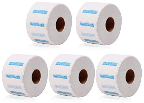 Papier de cou, MOGOI 5 rouleaux de bandes jetables de papier de protection de cou, collier de coiffure extensible de cou couvrant le papier essuie-tout pour des coiffeurs et des barbiers
