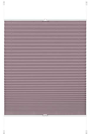 GARDINIA Plissee ohne Bohren, Zum Klemmen, Blickdicht, Falt-Rollo zur Verdunklung, Sichtschutz, Verstellbar von 6 mm - 30 mm, Greta, Perlmuttrosa, 90 x 130 cm
