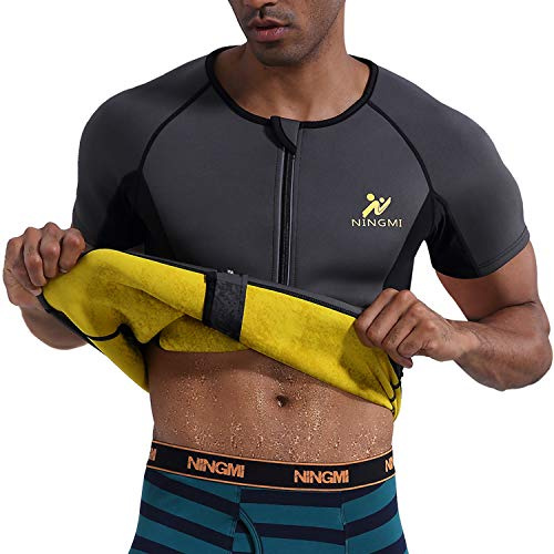 NINGMI Gilet De Sudation Homme Néoprène T-Shirts Débardeur Vêtement de Sudation