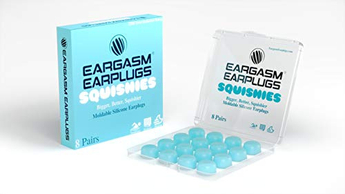 Eargasm Squishies - Blaue, anpassbare, wasserdichte, vielseitige Ohrstöpsel mit Geräuschreduzierung gegen Schnarchen zum Schlafen, Arbeiten, Lernen, Schwimmen und mehr – Etui im Lieferumfang enthalten