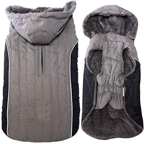JoyDaog Fleece Hund Hoodie für große Hunde Super warme Hundejacke für kalte Winter Hundemäntel,Grau XXL