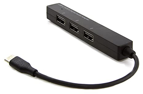 D33S Docking Station – USB Typ C auf USB 2.0 OTG Hub + 3,5mm AUX Audiobuchse Adapter für PC/Laptop/Tablet/Smartphone – OTG-fähiger externer USB-Verteiler für Typ-C-Geräte