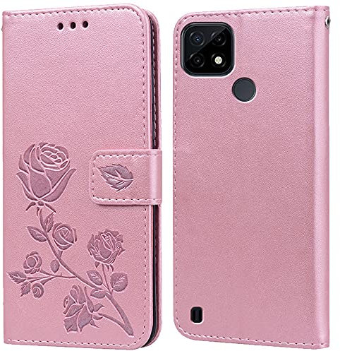 PKQTOP Funda para Realme C21 Carcasa,Ranuras Tarjetas,Soporte Plegable,Silicona TPU,Case Protectora Funda para Realme C21(6.5)