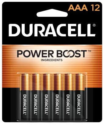 Duracell - Pilas alcalinas AAA CopperTop - Batería Triple A Multiusos de Larga duración para el hogar y el Negocio - 12 Unidades